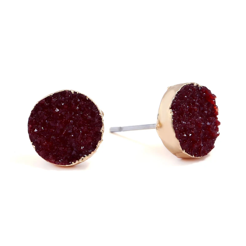 Простые серьги-гвоздики геометрической формы круглые для женщин и девочек