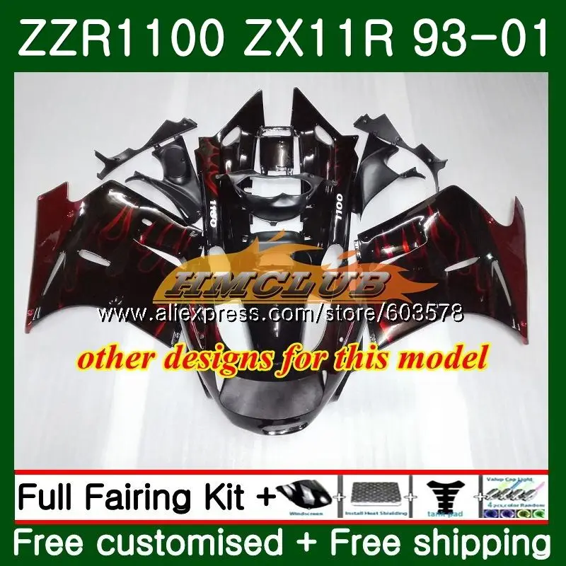 ZX11 для KAWASAKI NINJA ZX 11R 1100 ZX11R 93 94 95 96 97 29CL. 6 крутых перламутровый красный ZZR1100 1993 1994 1995