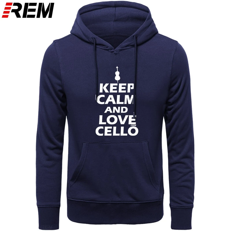 

REM Design O-Neck Keep Calm And Play Cello Music Lover DT Funny Hoodies, Sweatshirts