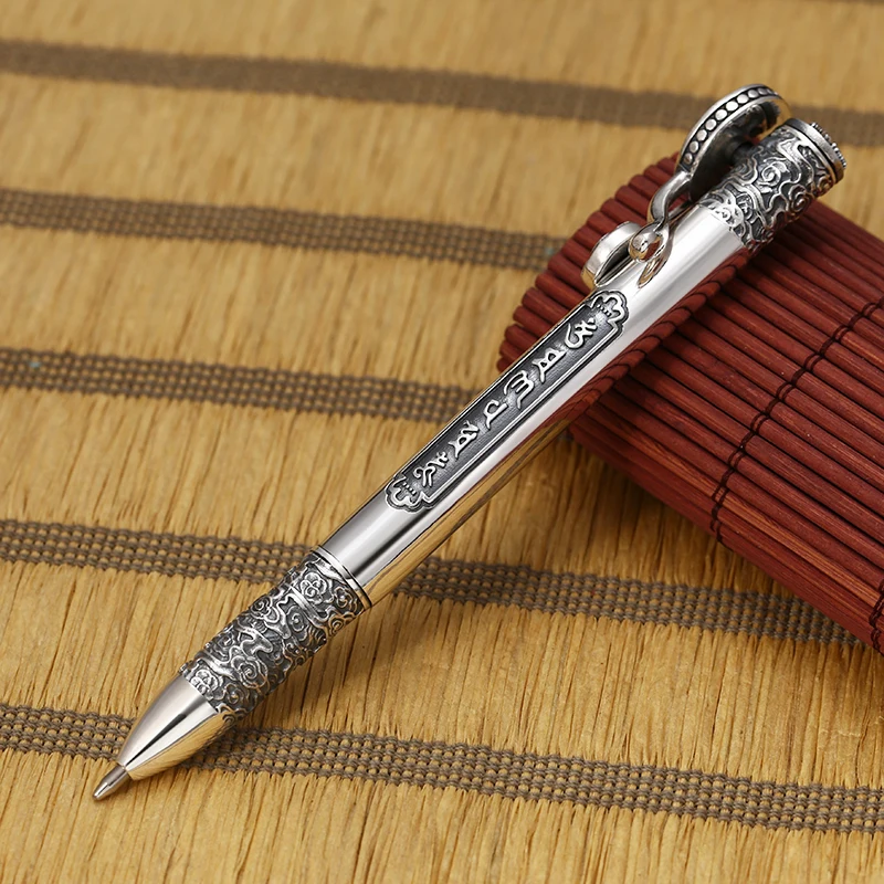 Online EDC 925 Perak Pertahanan Diri Keselamatan Taktis Pena Pensil Dengan Menulis Multifungsi EDC
