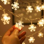 Рождественская Снежинка, светодиодные гирлянды, украшения, огни, снежные огни, украшения для рождественской елки