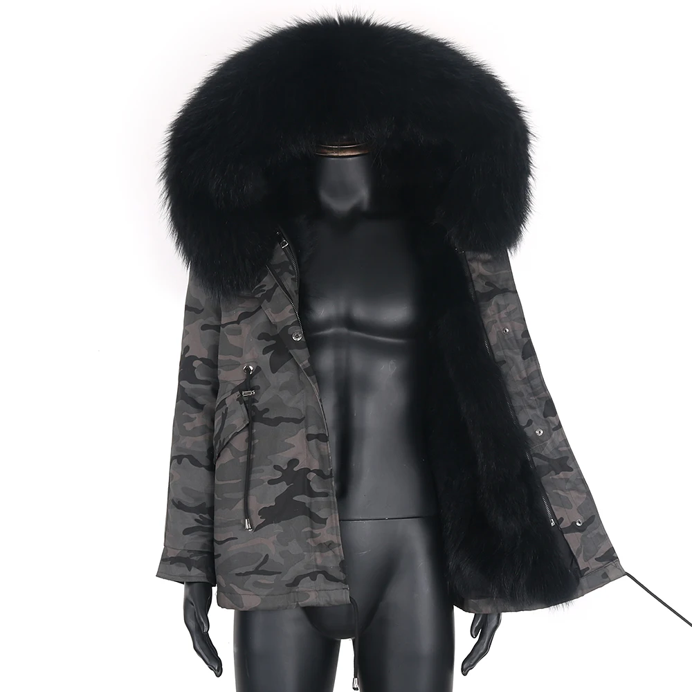 Brand Winter Jacket Men Thick Warm Fox Fur Lined Amy Green Black Camouflage Coat Man Windbreaker Waterproof Parkas