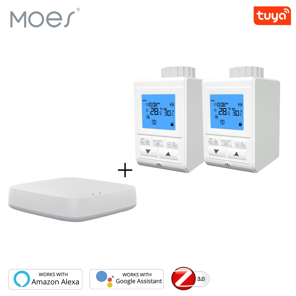

Smart TRV Thermostatic Radiator Valve Controller Zigbee Thermostat Heater Temperature Voice Control Works with Alexa Google Home