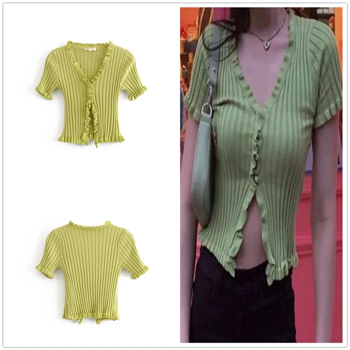 Chu Sau beauty Autumn Winter Sweet Chic 2 Colours Knitted Sweater Women Casual V-neck Single Breasted Good Elasticity Cardigans