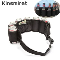 beer belt tough insulated holder for 6 cold beers adjustable waist strap with buckle hidden zipper pocket cool party game night