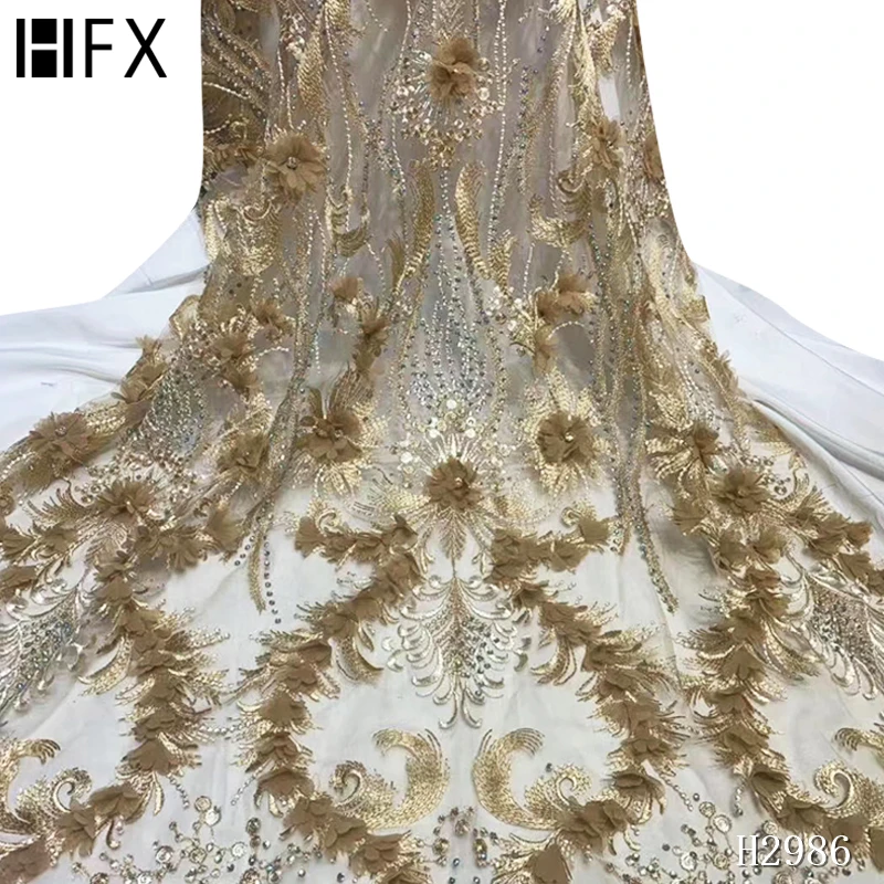 Французское цветочное кружево 3D для вечернего платья кружевная Тюлевая ткань с