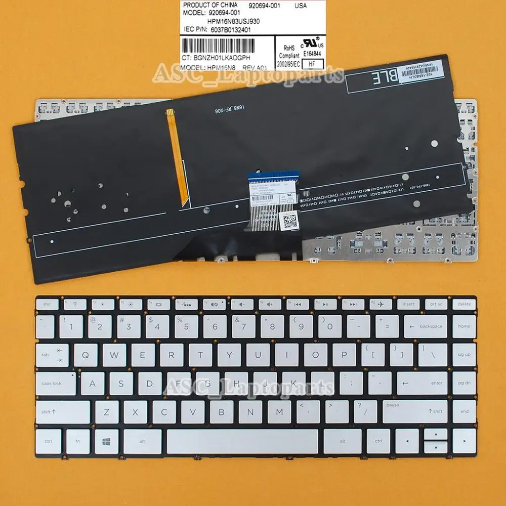 Новая клавиатура США для HP Spectre 13 w010tu w020tu w030tu w000 13t w005na x360