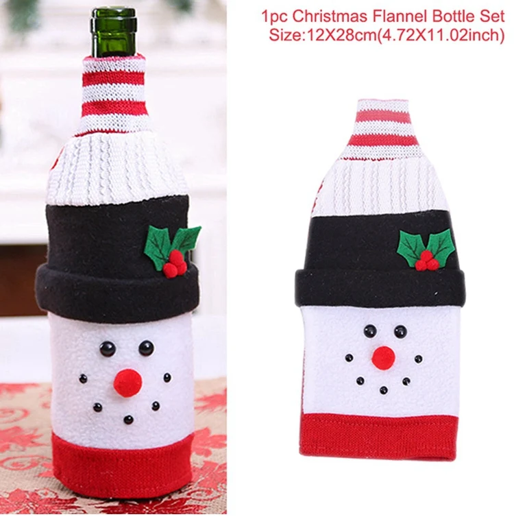 Wine bottle set 04 FENGRISE, чехлы для ног на стол, стула, рождественские украшения для дома, рождественские украшения, Noel Navidad, Рождество, счастливый год - Цвет: Wine bottle set 04