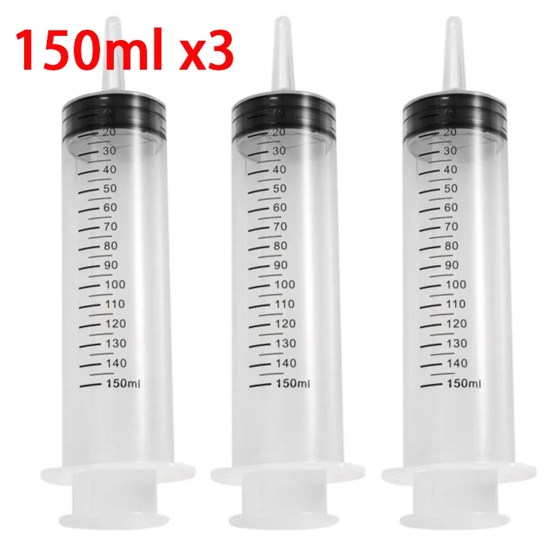 

Oil Syringe Reusable Plastic Syringe for Pets Hydroponic Analyze Measuring Cubes Nutrients Ink Cartridges Cat Feeders 20ML 100ML