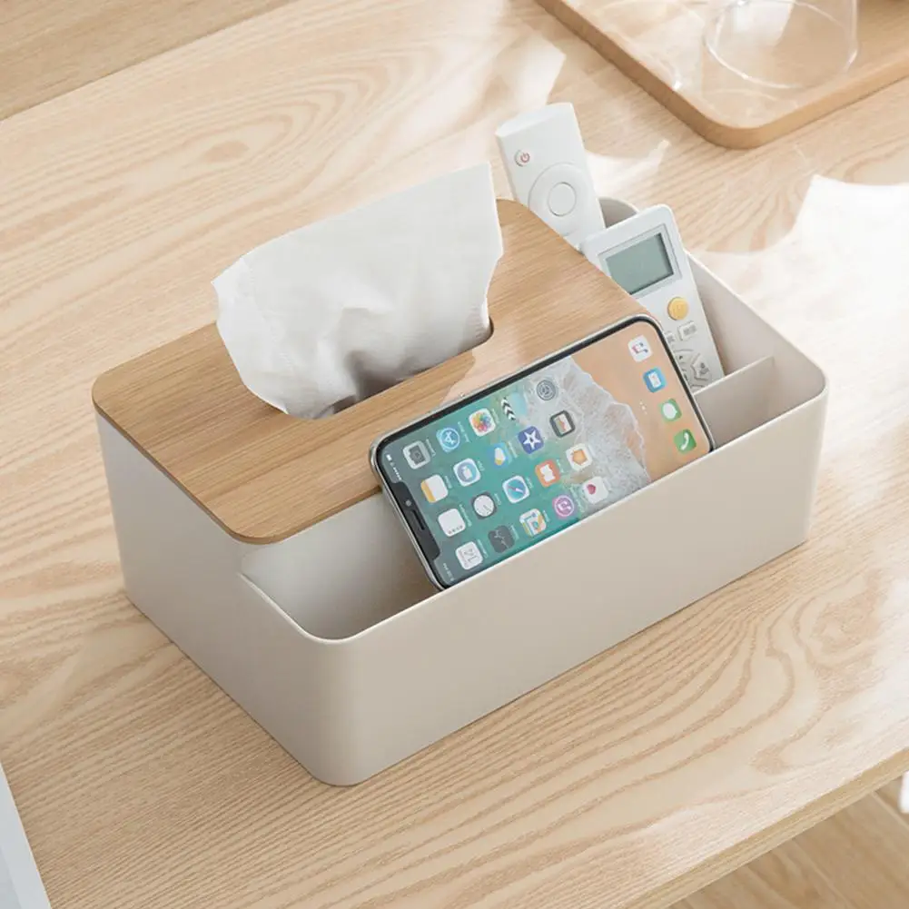 Деревянный ящик для хранения бумажных салфеток Офисная коробка