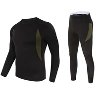 mens winter thermal underwear sets fleece warm breathable sport underwear suits long johns thermo compression quick dry fitness
