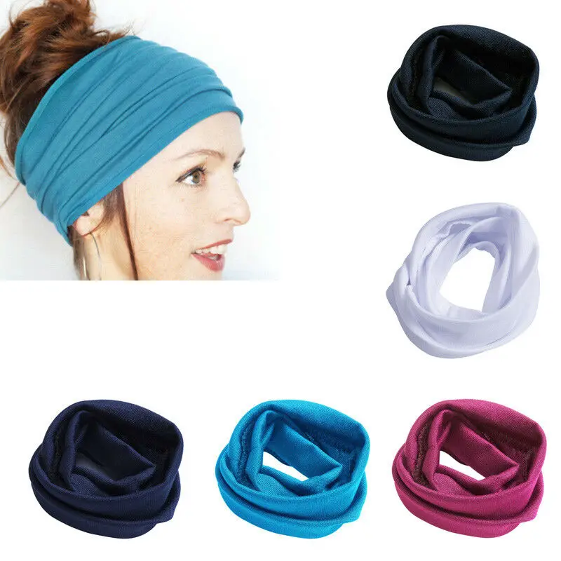 8 цветов женские мягкие повязки на голову тюрбан одноцветная повязка с узлом для