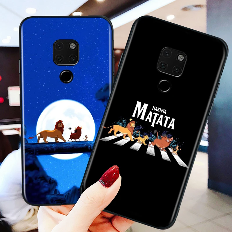 

Disney Cartoon The Lion King for Huawei Mate 40 RS 30 20 X 10 P Smart Z S Lite Pro Plus 2021 2020 Black Phone Case