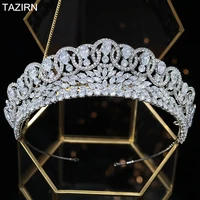 elegant 5a cubic zirconia wedding bridal tiaras and crowns zircon pageant queen headpieces cz party hair jewelry accessories