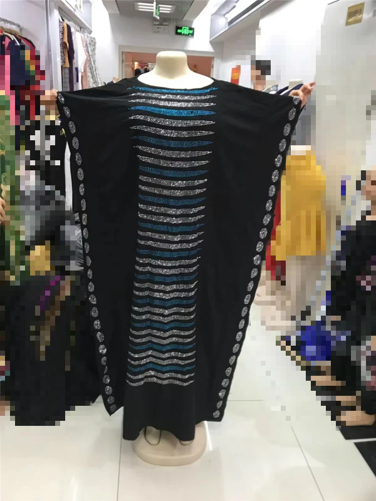 Женское Хлопковое платье с принтом Дашики повседневное длинное аппликацией в