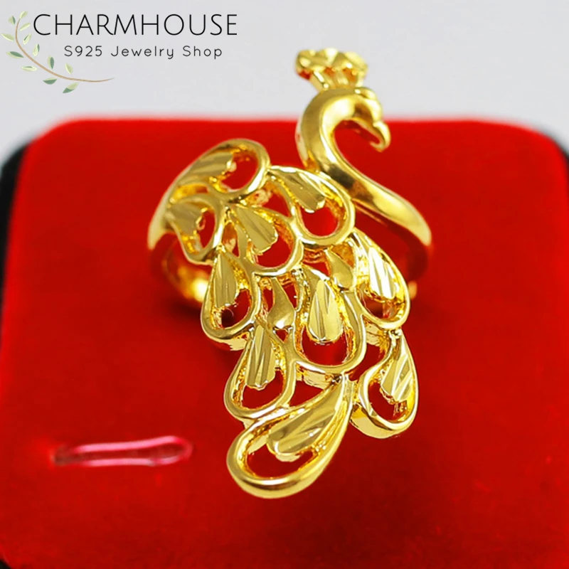 Кольца Charmhouse из чистого золота для женщин обручальное кольцо желтого GP с