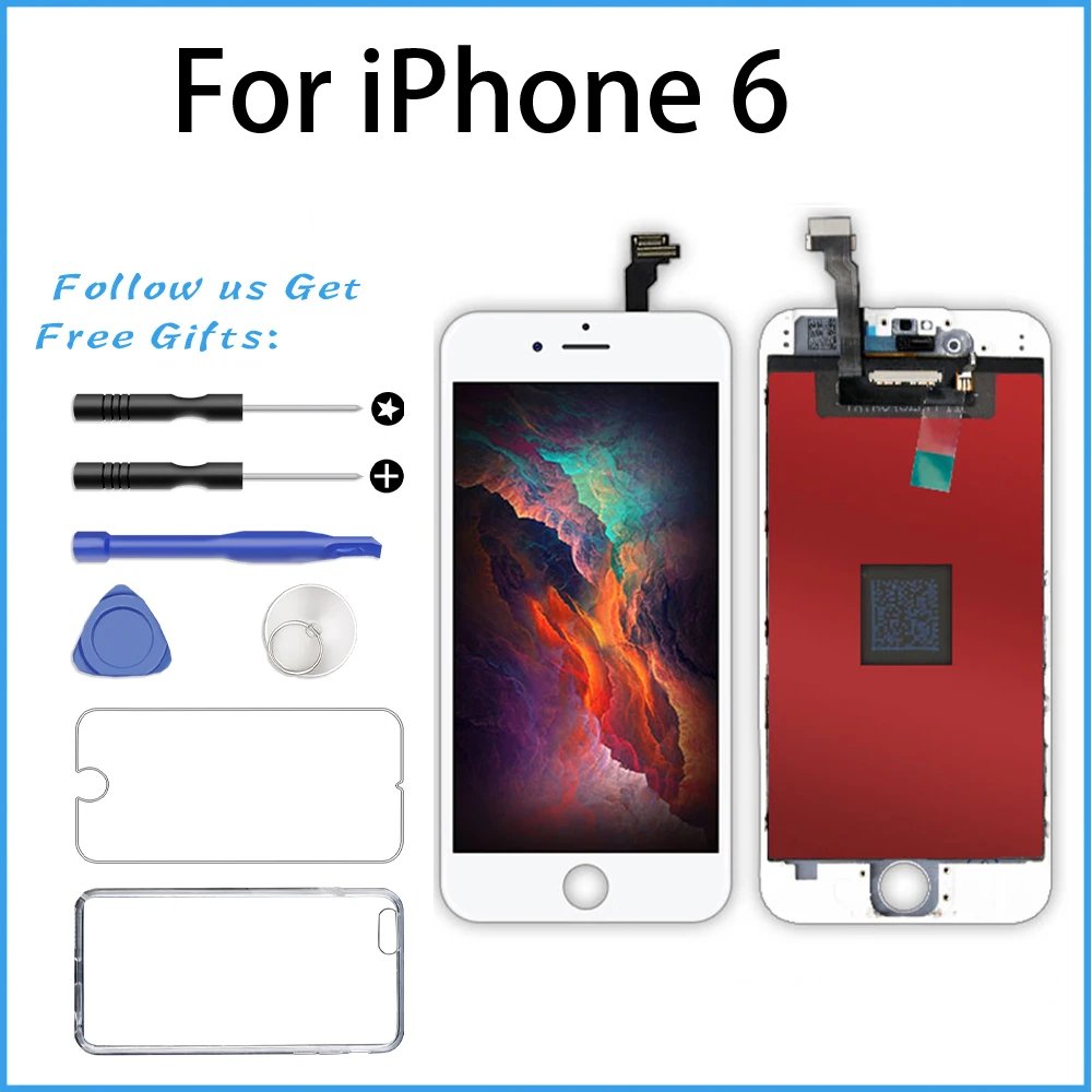 FVBH Pantalla ЖК дисплей для iPhone 6 6Plus 6s Plus 3D сенсорный экран дигитайзер сборка без битых