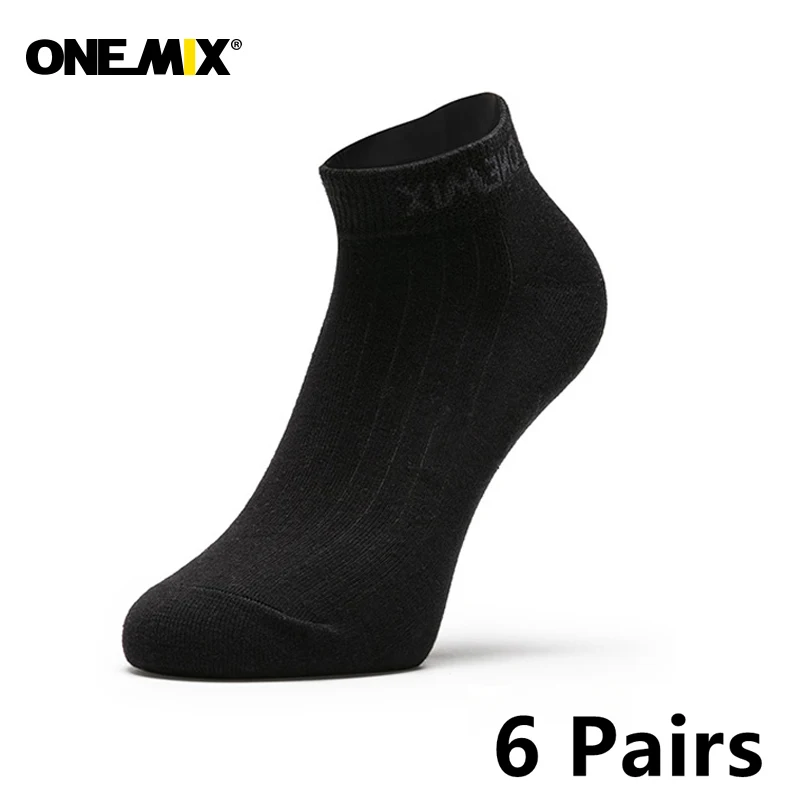 Onemix Men Athletic Socks Low Cut Cushion Running Socks Breathable Comfort for Sports 6 Pack