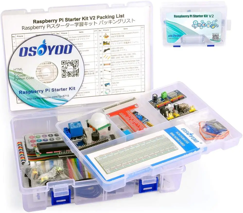 Raspberry Pi 3 Starter Kit DIY Электронный RPi обучающий комплект для начинающих дисплей pca9685 с кодом C/питона и видеоуроком