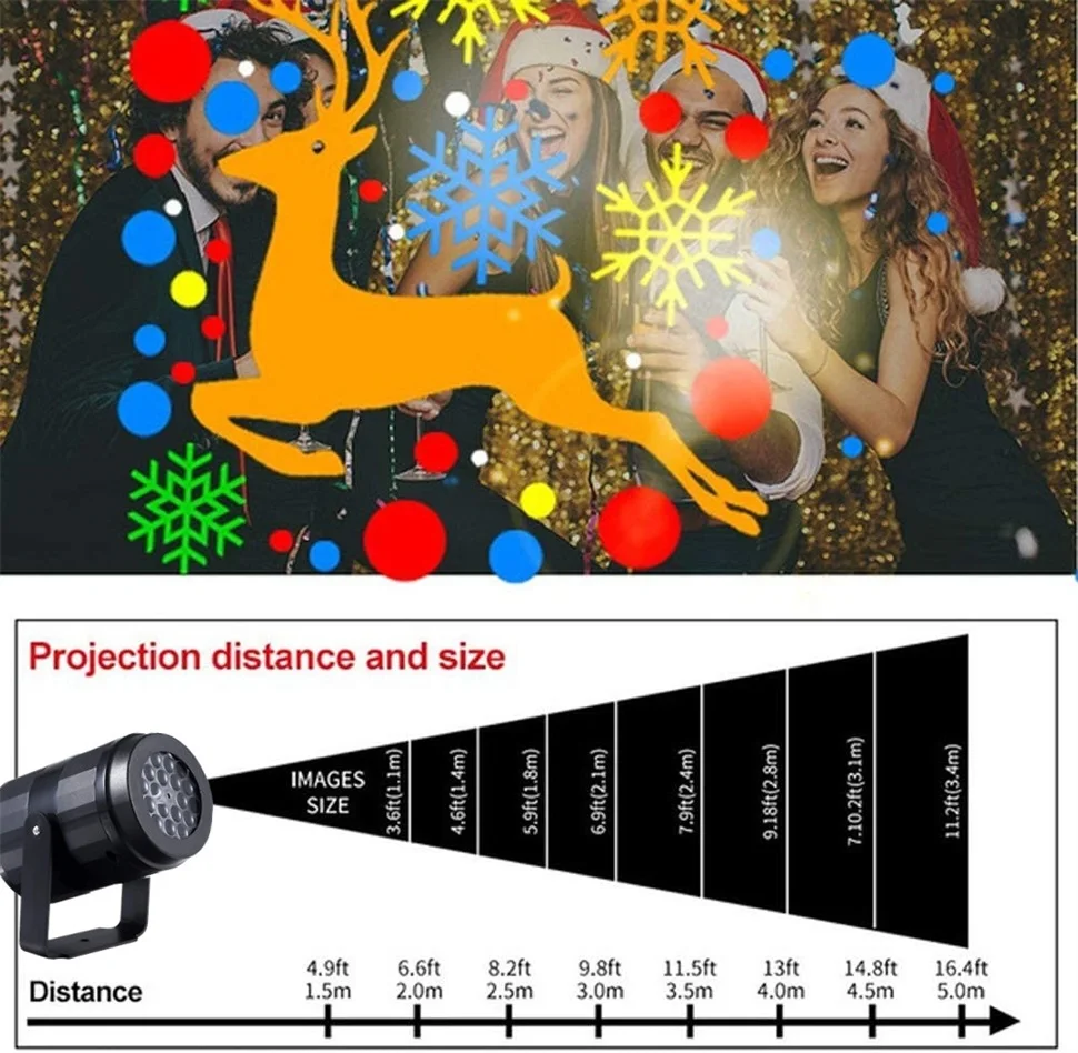 Рождественская прожекторная лампа 20 узоров Рождественский светодиодный