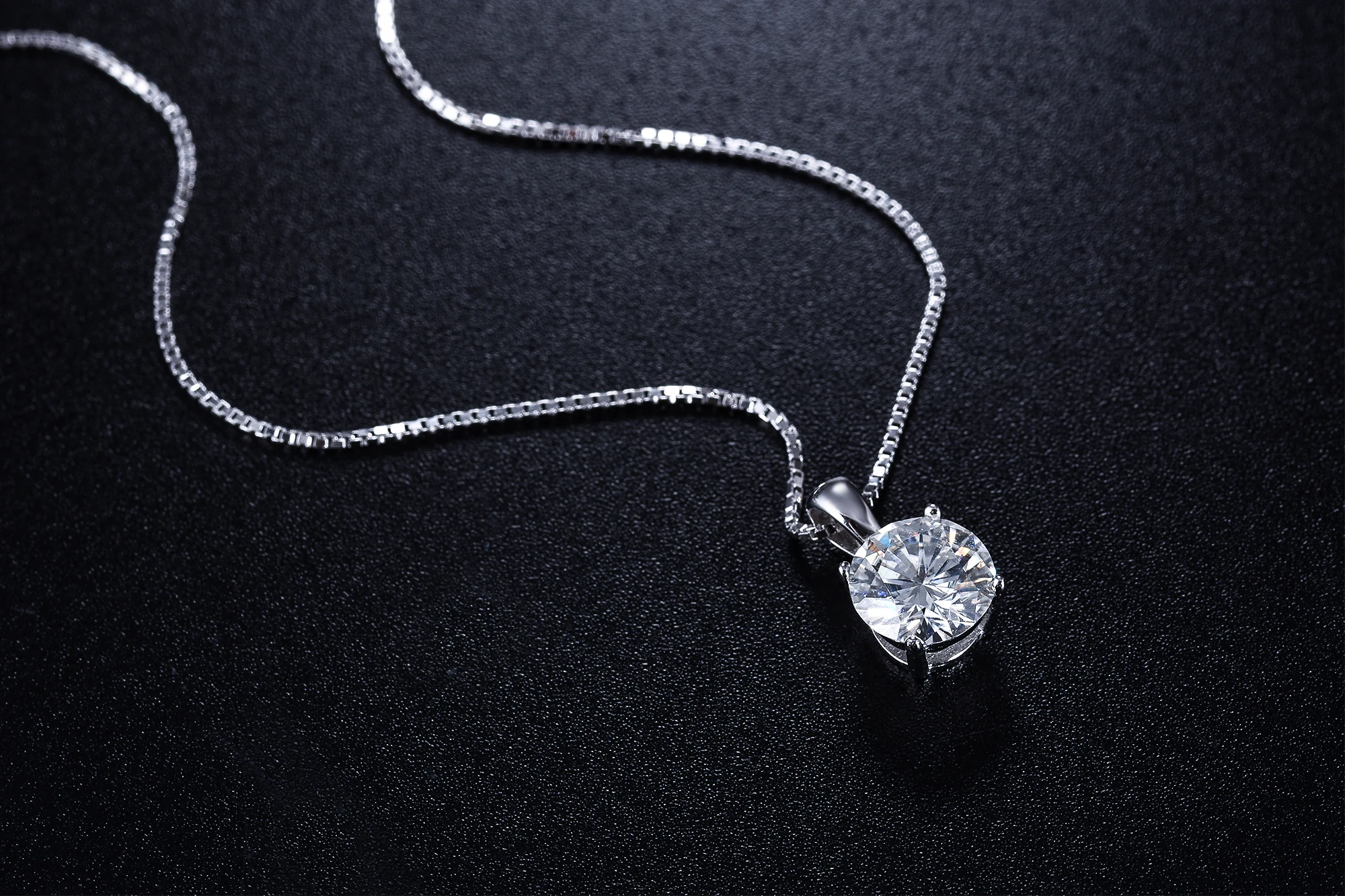 Kkmall магазин круглые серебряные подвески Moissanite 1.00ct Роскошные Подвески Moissanite серьги-гвоздики Moissanite ожерелья