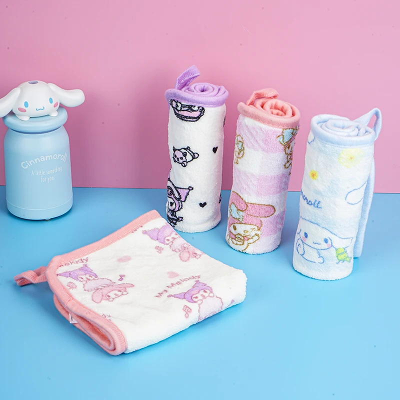 

Kawaii Sanriod аниме периферийный Cinnamoroll Kuromi Mymelody два набора абсорбирующих квадратных полотенец для рук подарок на день рождения