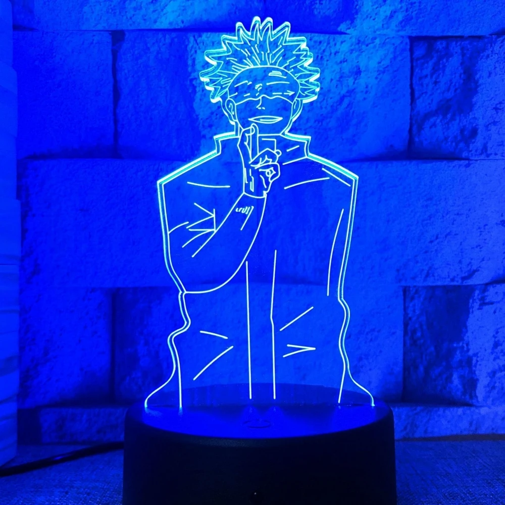 

Anime 3D LED Lamp Satoru Gojo Jujutsu Kaisen Nightlight Kids Child Bedroom Decor Night Light Lamp Manga Gift Figure