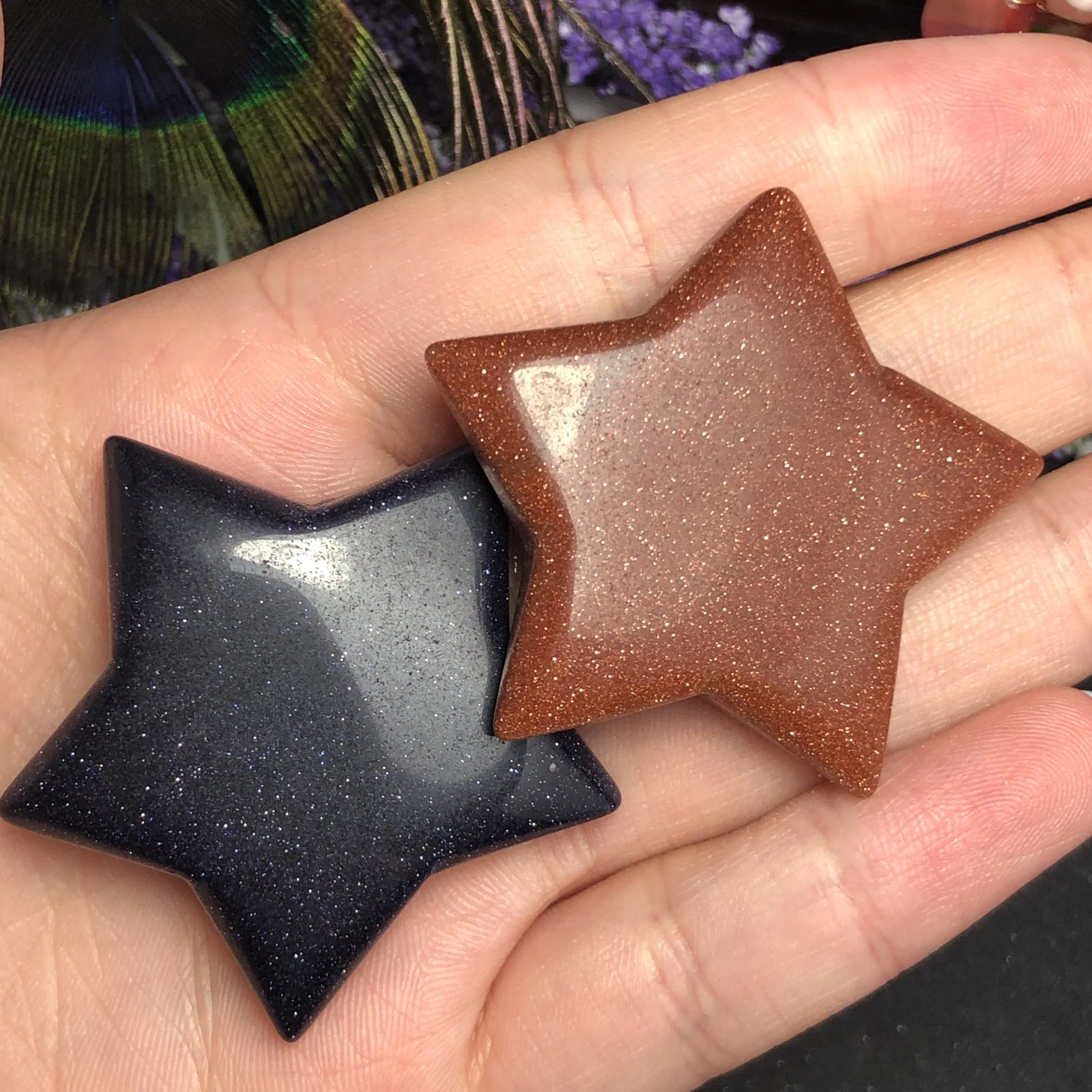 Природные Золотые пески Хрустальная резьба звезды красивая Настенная Декорация