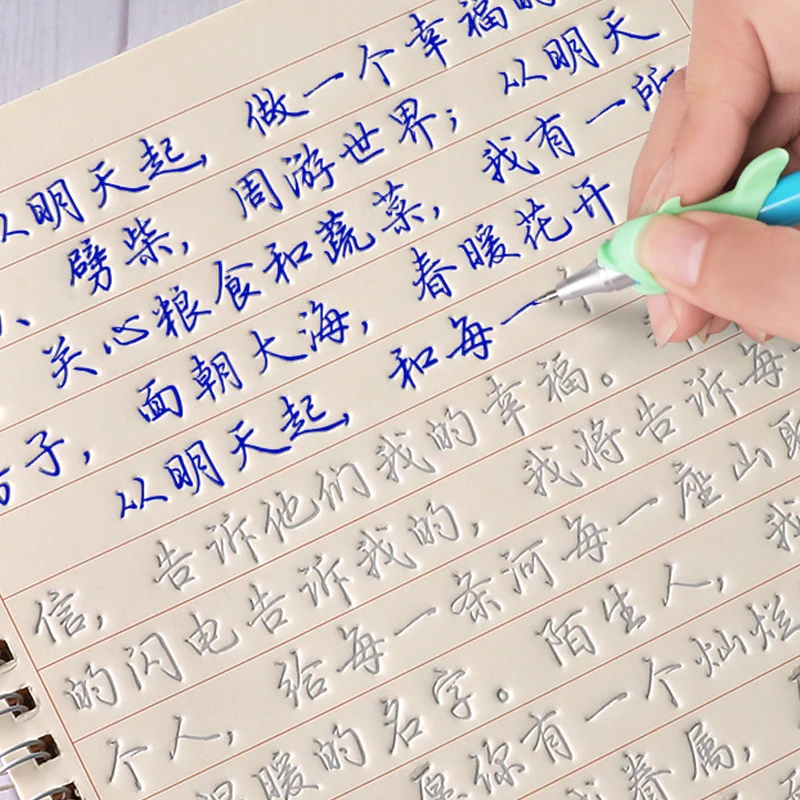 

3D Reusable Groove Calligraphy Practice Copybook for Kids Chinese Characters Number Art Writing Books Children Exercise TextBook