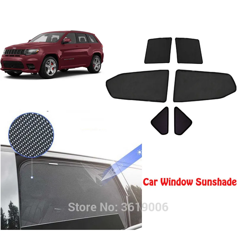 

6pcs High-end custom For Jeep Grand Cherokee 2014-18 card type magnetic car curtain sun shade car window shade car styling