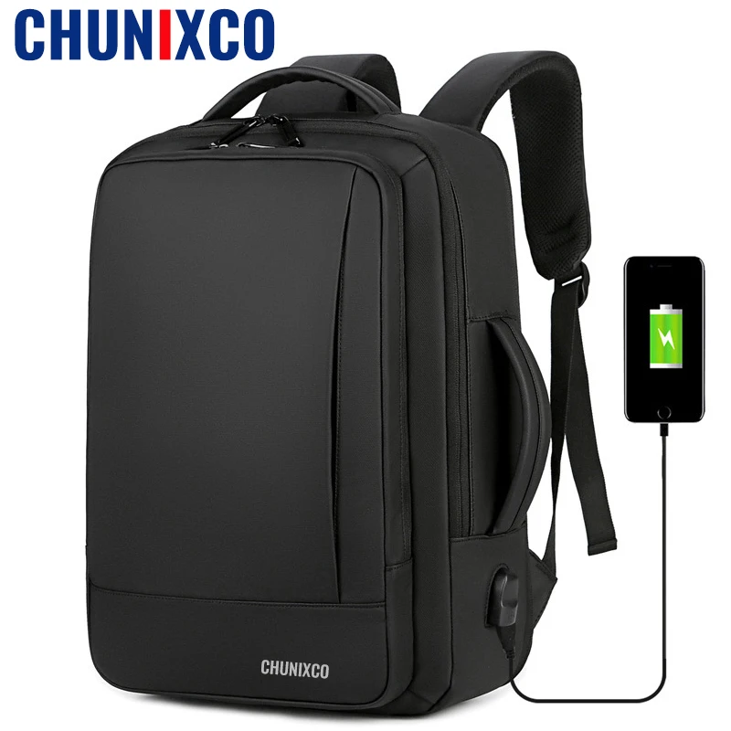 Рюкзак Chunixco мужской для ноутбука 2020 дюйма водонепроницаемый дорожный ранец с USB