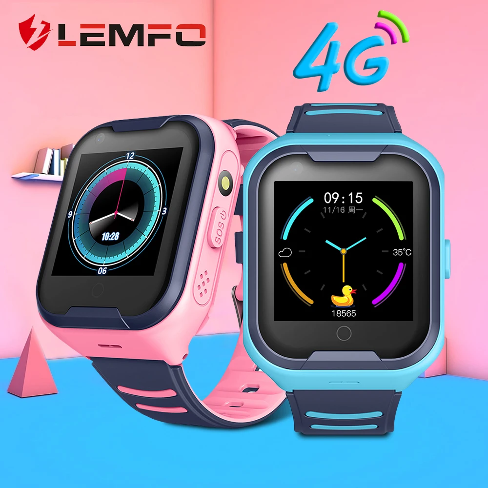 Детские Смарт часы LEMFO 4G GPS WIFI IP67 водонепроницаемые 680 мАч большая батарея 1 4 дюйма