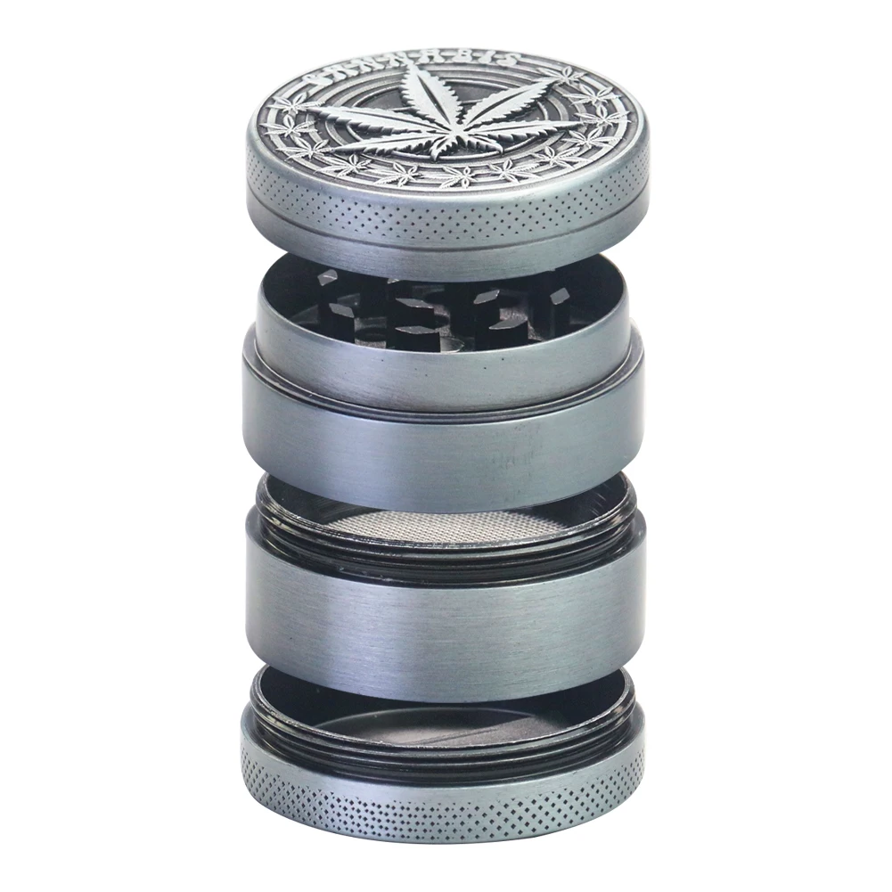 4-слойная мельница из цинкового сплава для трав табака кленовых листьев специй