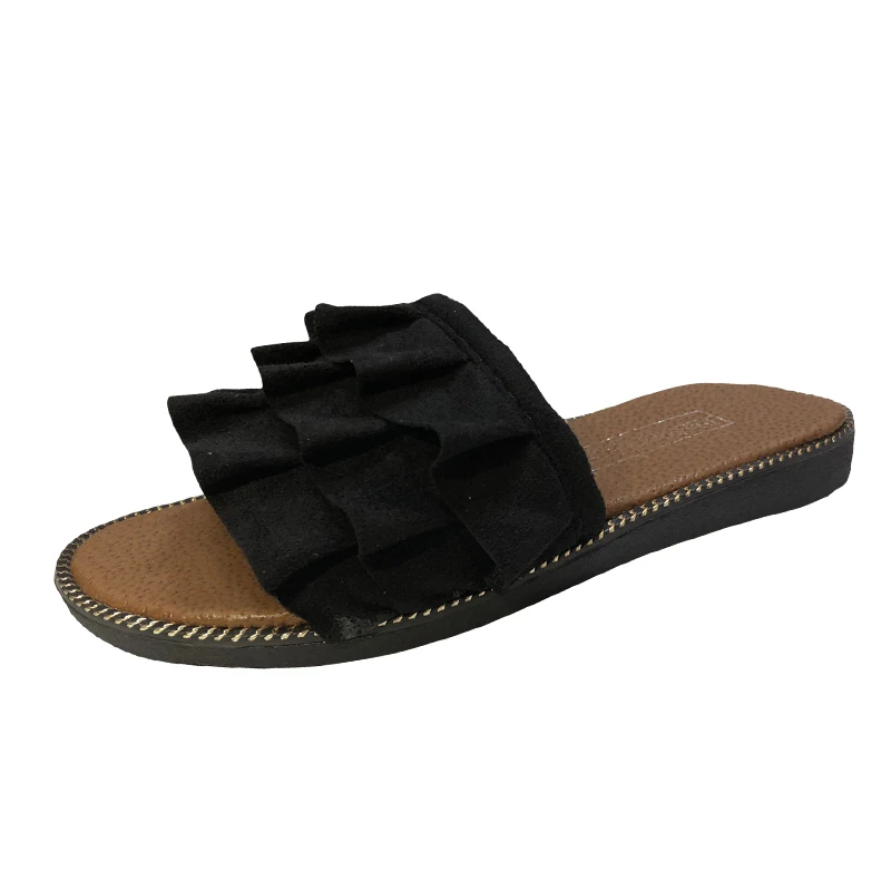 Туфли на плоской подошве Женские летние Нескользящие шлепанцы Домашние тапочки