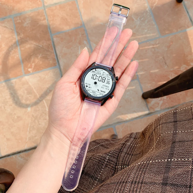 Ремешок прозрачный и чехол для Samsung Galaxy Watch 5/Pro/4/Classic гибкий браслет из ТПУ с