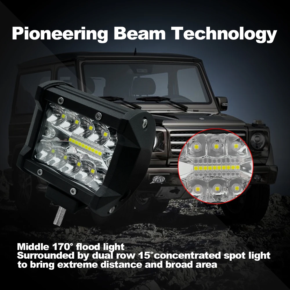 

4-inch 60W Strip Light Working Refit Off-road Vehicle Light Roof Strip Light
