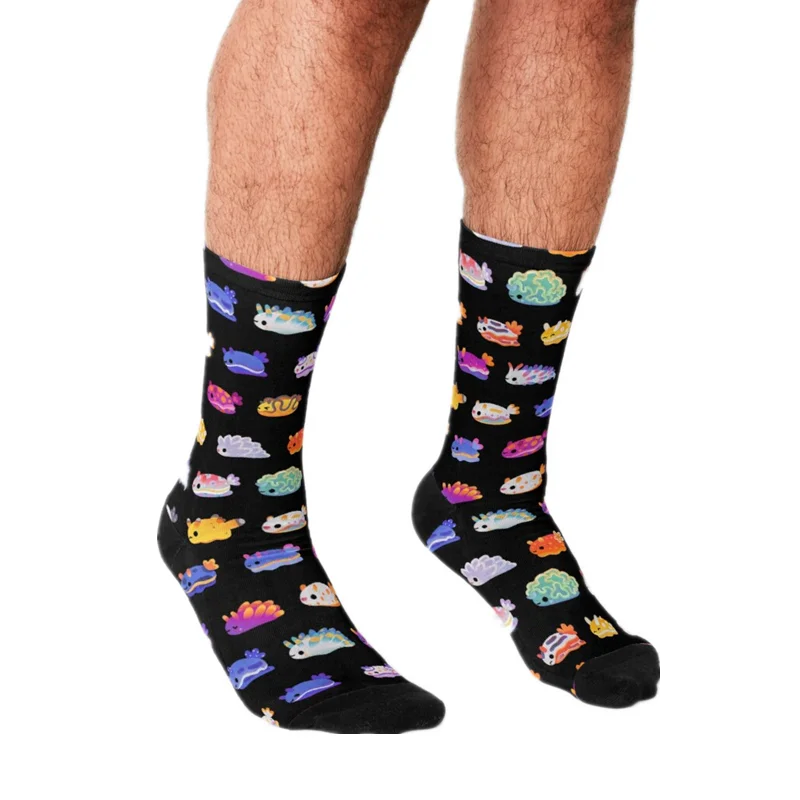 

2021 Funny Socks Men harajuku Sea Slug Day Printed Happy hip hop Men Socks Novelty Skateboard Crew Casual Crazy Socks
