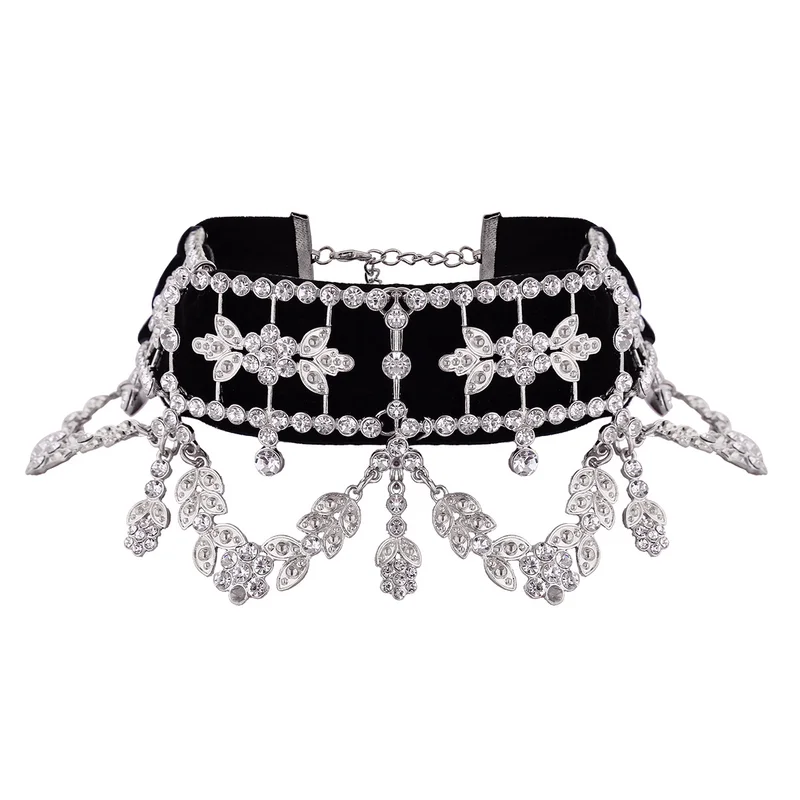 New Fashion Maxi Choker Necklace for Women Crystal Pendant Collar Rhinestone Wedding Bridal Jewelry Colliers Colar Bijous Femme | Украшения