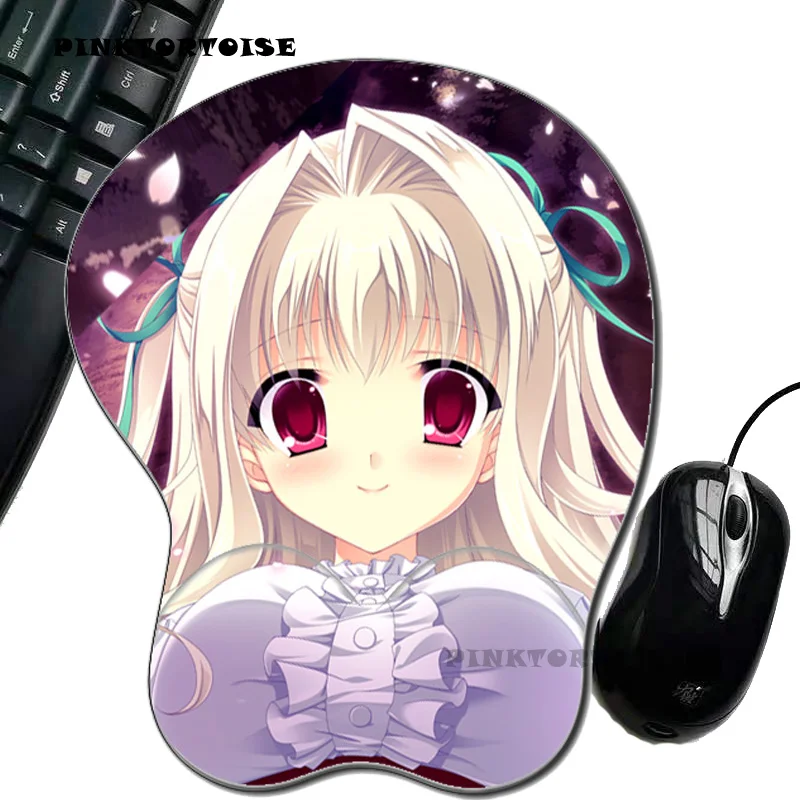 PINKTORTOISE Anime Mousepad Creative Anime yoshino charles 3D Chest Silicone MousePad Wrist Rest Support Drop Shipping