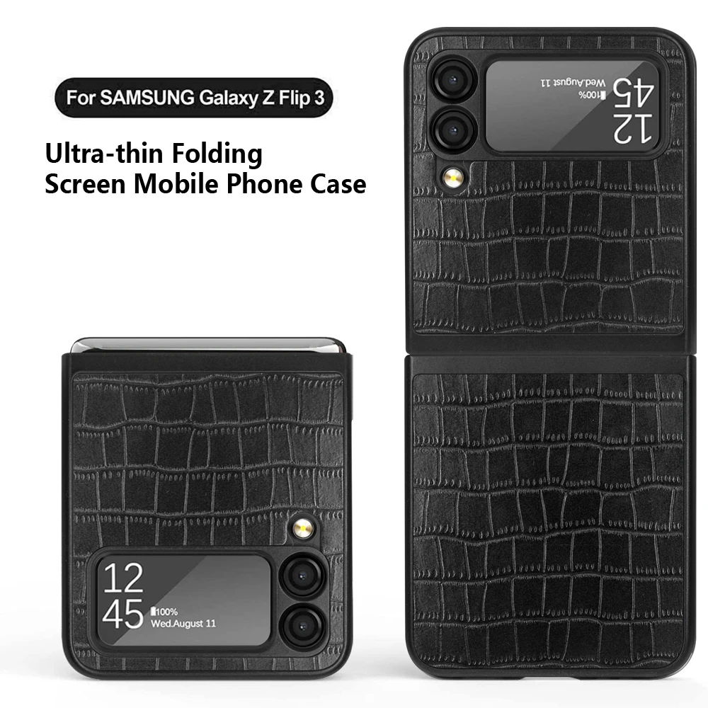 

luxury Crocodile pattern case for Samsung Galaxy Z Flip 3 ultra-thin folding screen Phone case for Z Flip 3