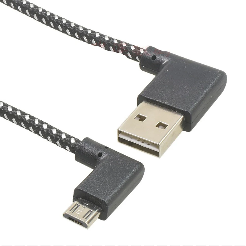 Micro тканый USB 2 0 папа-левый Угол 5pin папа кабель Реверсивный левый правый угловой 90