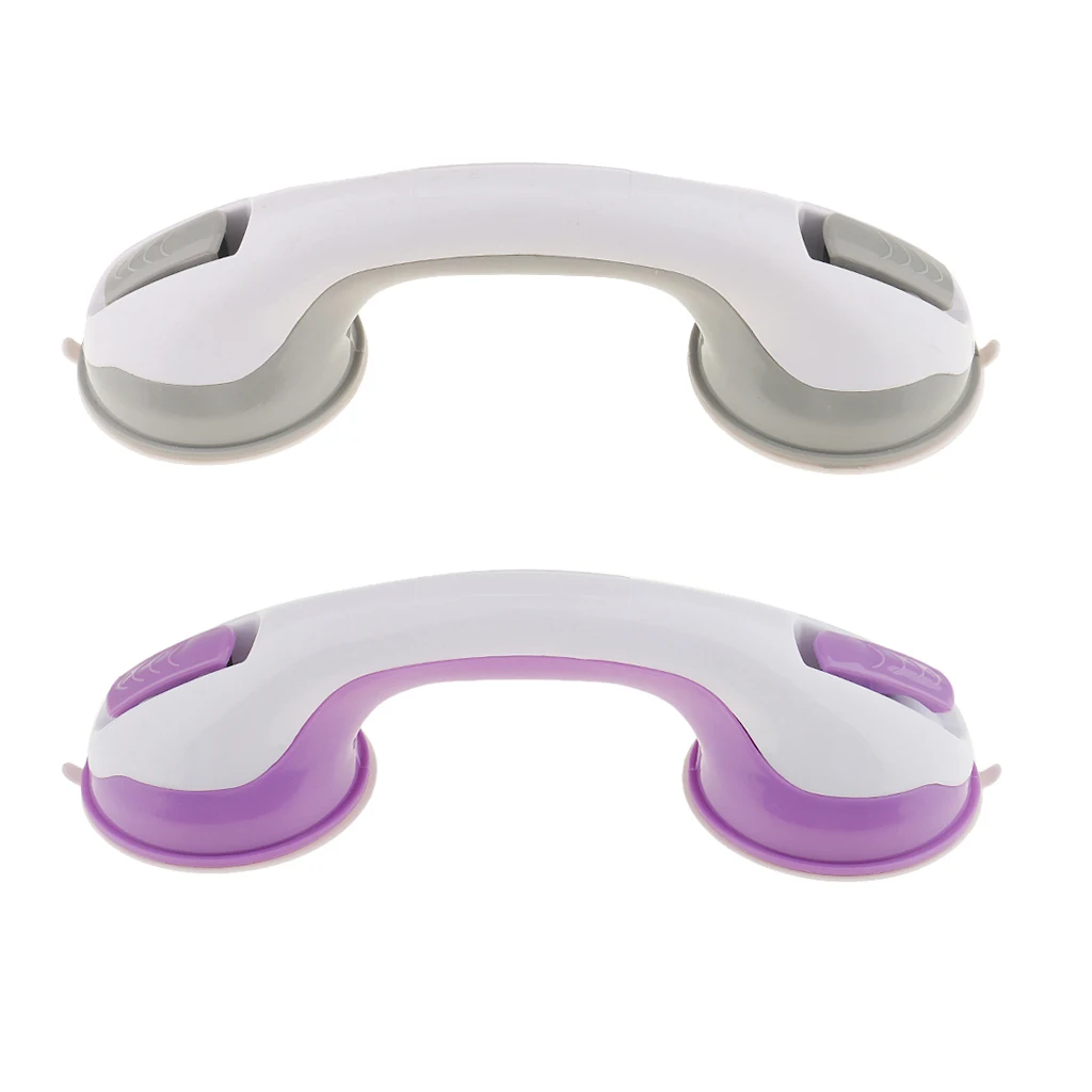 

2pcs Durable Suction Helping Handle Safety Cup Grab Bar Handrail Bathroom Shower Bathtubs Grip Rails 10'' Purple Grey