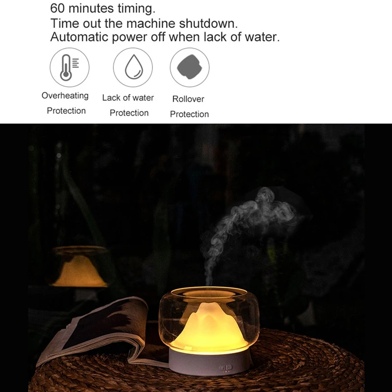 

Aroma Diffuser 400ML Mountain View Essential Oil Aromatherapy Diffuser with Warm and Color LED Lamp Humidifier AU Plug White