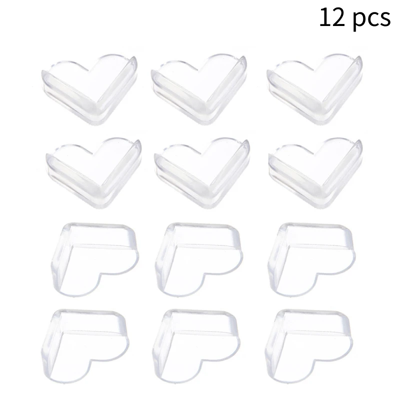 12pcs heart-shaped 20 шт силиконовый детский Защитный протектор для мебели, угловая защита стола, защита от коррозии, Защита краев и углов - Цвет: 12pcs heart-shaped