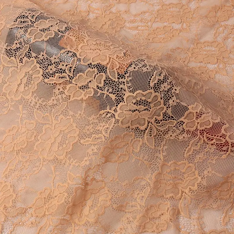 Стрейчевая цветочная вышивка на кружевной ткани из нейлона с лайкрой и мешком для платья, свадебного занавеса черного, белого, темно-синего и красного цветов за метр.