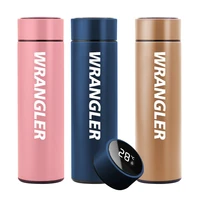car logo mug laser engraving temperature display insulated cup stainless steel thermos flask for jeep wrangler 2019 18 17 2016