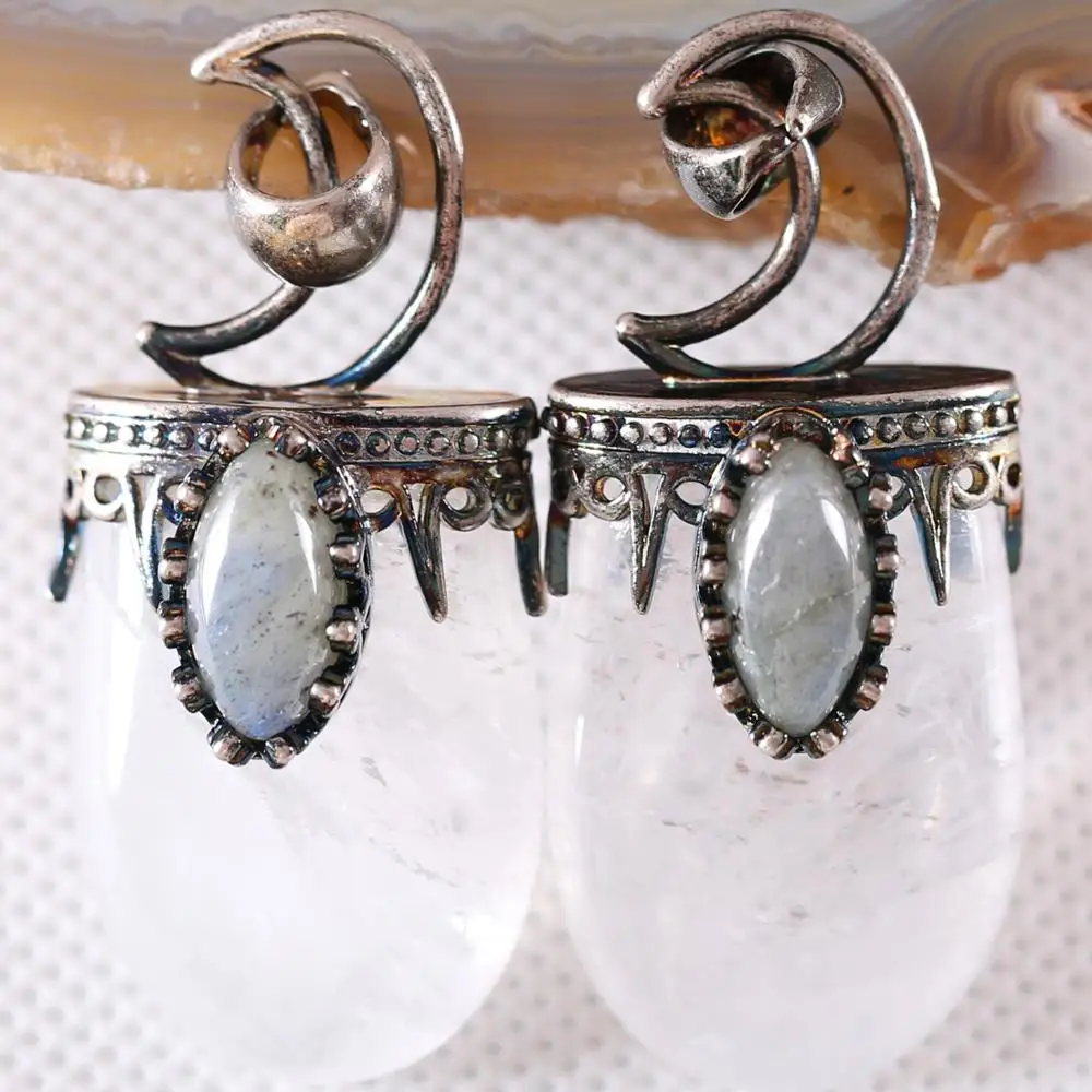 Очаровательное ожерелье с подвеской натуральный драгоценный камень белый