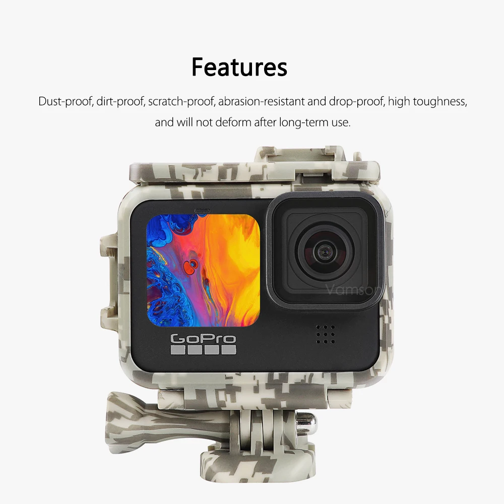 Камуфляжный защитный чехол Vamson для Gopro 10 9 защитная рамка Hero Black Camera VP618 - купить по