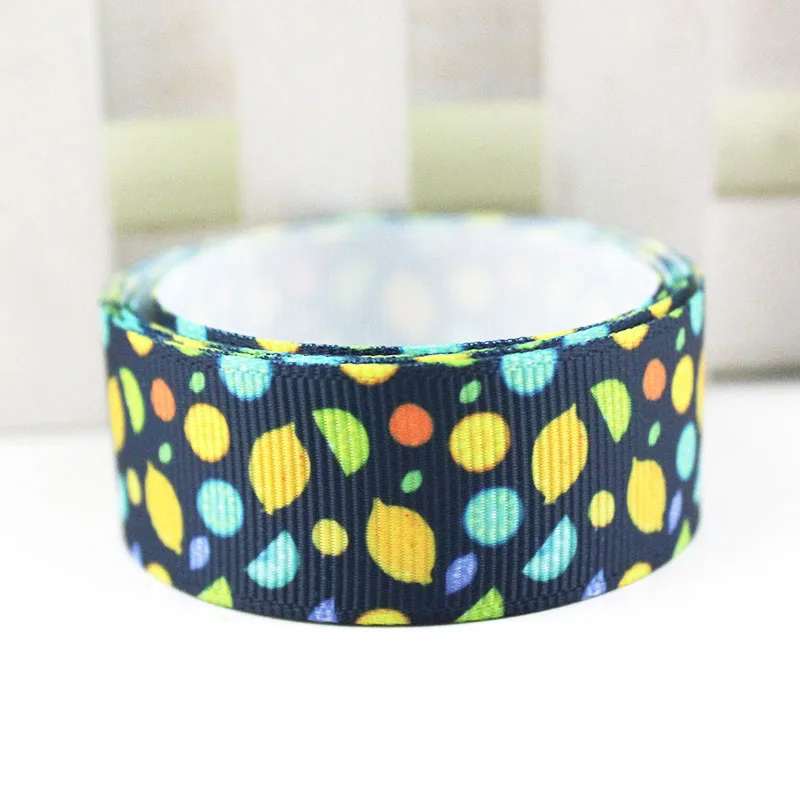 

9mm/16mm/22mm/25mm/38mm/75mm Fruit pattern print grosgrain ribbon 10/25/50yards DIY gift wrap sewing wedding decor ribbon