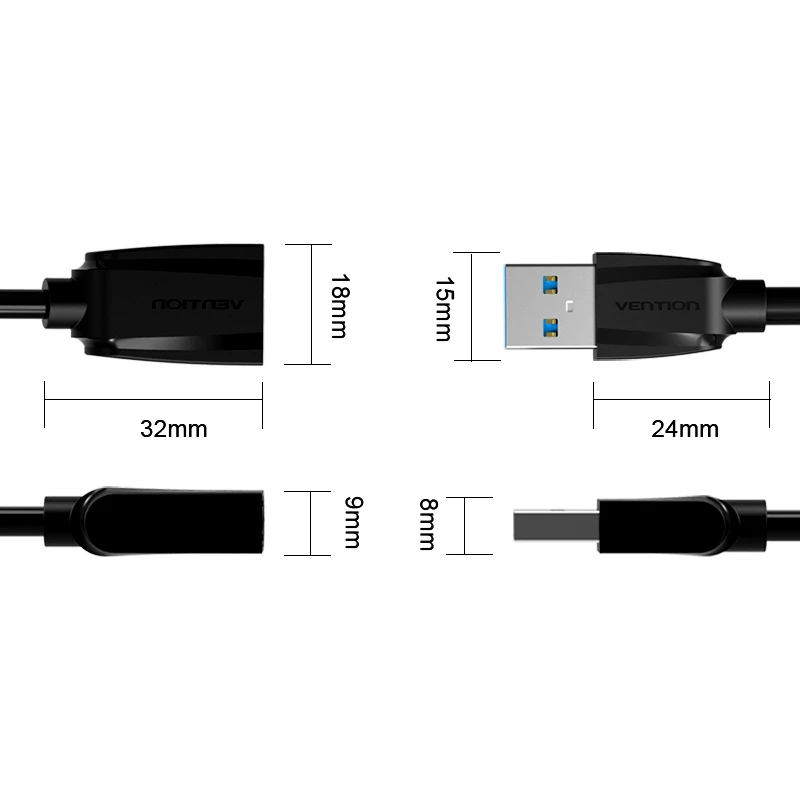Кабель-удлинитель Vention USB 3 0 со штекером на гнездо 2 0/1/0 5/2/1 5 м | Электроника